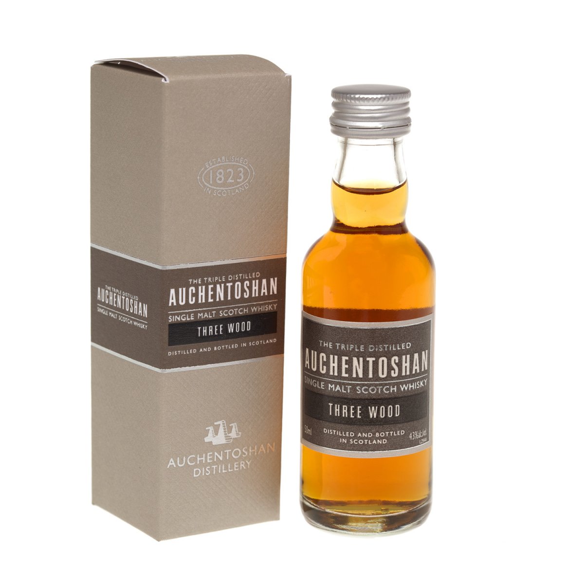 Auchentoshan Three Wood Single Malt Scotch Whisky 5cl Miniature - Click Image to Close